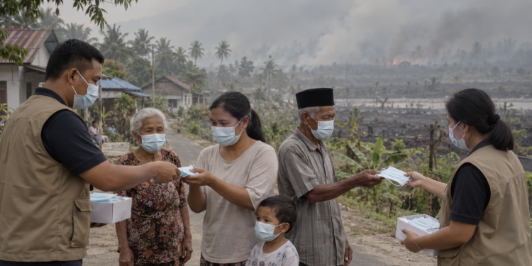 Ilustrasi kabut asap akibat kebakaran lahan di Bunguran Batubi, Kabupaten Natuna