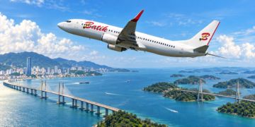 Ilustrasi pesawat Batik Air dalam penerbangan langsung Penang–Batam