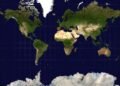 Perbandingan ukuran Afrika dan Greenland pada peta Mercator dan Equal Earth