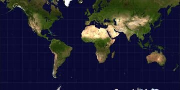 Perbandingan ukuran Afrika dan Greenland pada peta Mercator dan Equal Earth