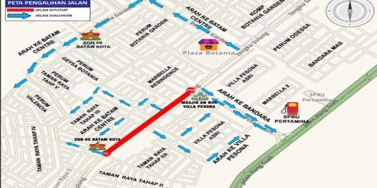 Informasi penutupan Jalan Tengku Sulung Batam mulai 10 September 2026