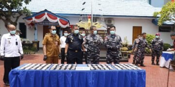 Barang bukti 240 cartridge vape hasil penindakan TNI AL di perairan Karimun